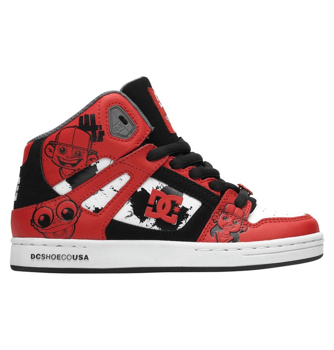 dcshoes, Kid's Wild Grinders Rebound Shoes, BLACK/WHITE/RED (bw5) 0 Kid's Wild Grinders Rebound Shoes Red 302932A DC Shoes