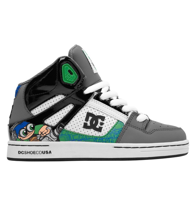 dcshoes, Kid's Wild Grinders Rebound Shoes, GREY/BLACK (gyb) 0 Kid's Wild Grinders Rebound Shoes Black 302932A DC Shoes