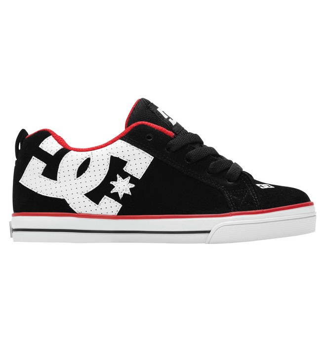 dcshoes, Kid's Court Graffik Vulc Shoes, BK/WH/ARED (bwa) 0 Kid's Court Graffik Vulc Shoes Black 303296A DC Shoes