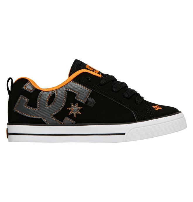 dcshoes, Kid's Court Graffik Vulc Shoes, BLACK/ORANGE (bo1) 0 Kid's Court Graffik Vulc Shoes Black 303296A DC Shoes