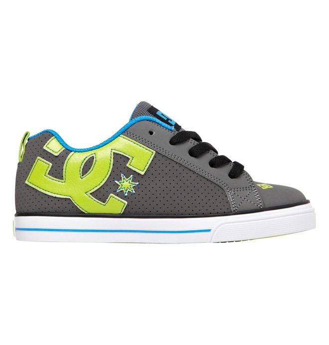dcshoes, Kid's Court Graffik Vulc Shoes, BATTLESHIP/SOFT LIME (bt9) 0 Kid's Court Graffik Vulc Shoes Grey 303296A DC Shoes