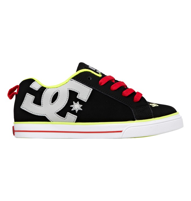 dcshoes, Kid's Court Graffik Vulc Shoes, BLACK/BRIGHT YELLOW (kby) 0 Kid's Court Graffik Vulc Shoes Black 303296A DC Shoes