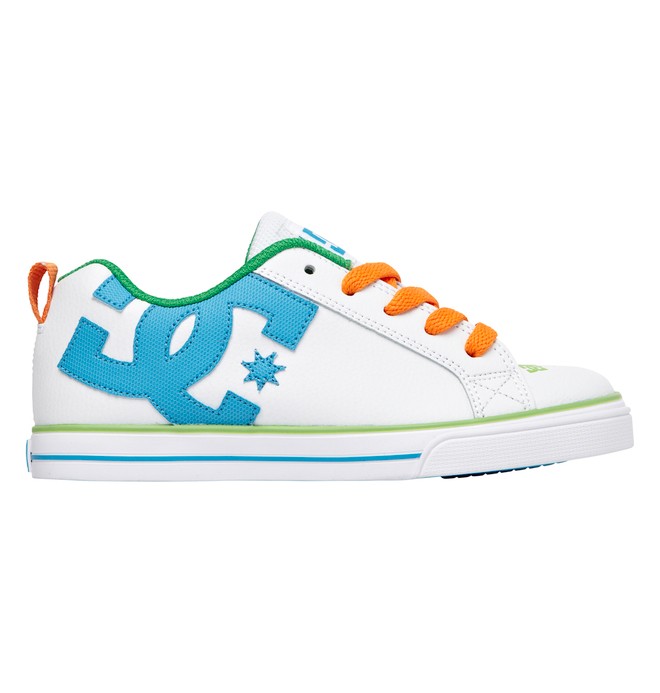 dcshoes, Kid's Court Graffik Vulc Shoes, WHITE/OCEAN (wto) 0 Kid's Court Graffik Vulc Shoes White 303296A DC Shoes