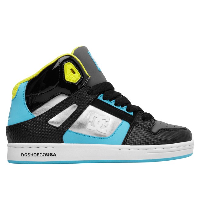 dcshoes, Kid's 4-7 Rebound SE High-Top Shoes, BLACK/TURQUOISE/M SI (ktm) 0 Kid's 4-7 Rebound SE High-Top Shoes Blue 303310A DC Shoes
