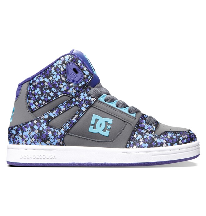 dcshoes, Kid's 4-7 Rebound SE High-Top Shoes, GREY/PURPLE (gp3) 0 Kid's 4-7 Rebound SE High-Top Shoes Grey 303310A DC Shoes