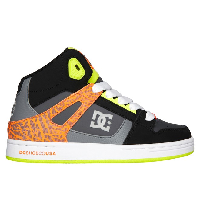 dcshoes, Kid's 4-7 Rebound SE High-Top Shoes, ORANGE/BLACK (ogb) 0 Kid's 4-7 Rebound SE High-Top Shoes Orange 303310A DC Shoes
