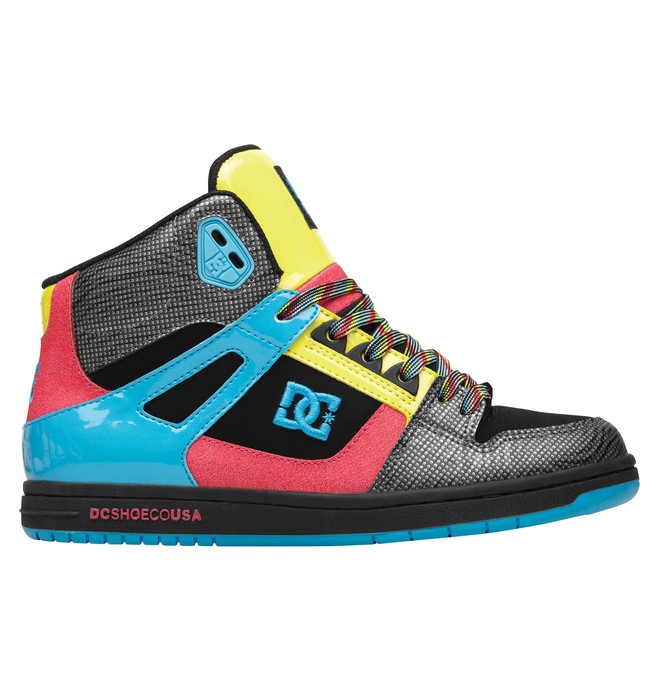 dcshoes, Women's Rebound Hi LE Shoes, BLACK/TURQUOISE/PINK (0tp) 0 Women's Rebound Hi LE Shoes 303400 DC Shoes