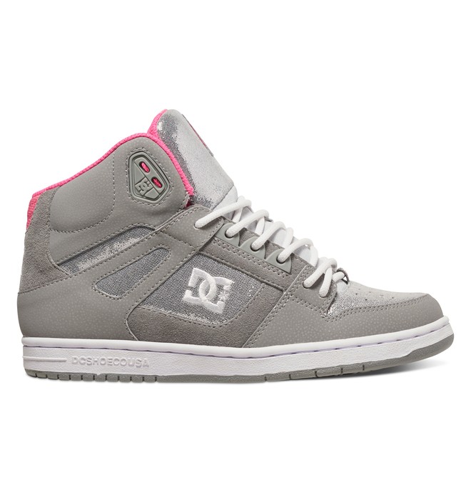 dcshoes, Women's Rebound High Top Shoe, SILVER (sil) 0 Women's Rebound High Top Shoe Grey 320028 DC Shoes