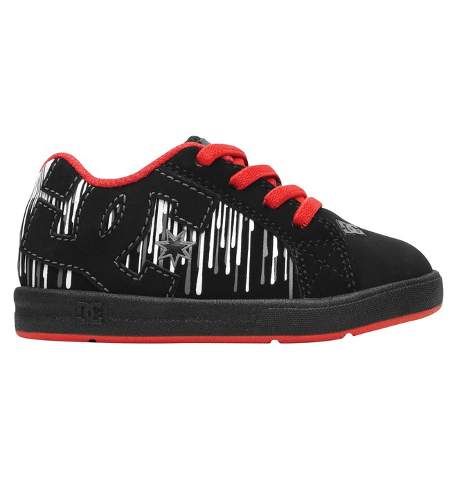 dcshoes, Toddler's Court Graffik Elastic UL Shoes, BLACK/GREY/RED (byr) 0 Toddler's Court Graffik Elastic UL Shoes Black 320168 DC Shoes