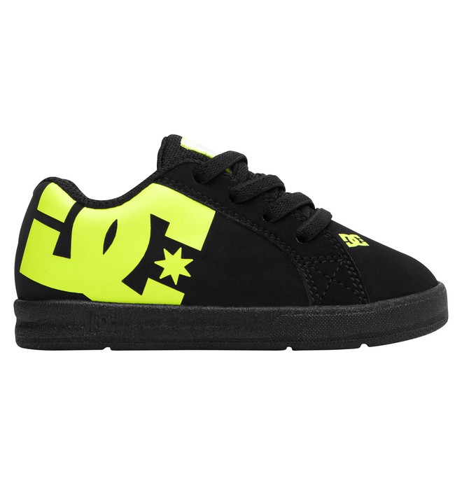dcshoes, Toddler Court Graffik Elastic UL Slip On Shoes, BLACK/FLUORESCENT YE (bfy) 0 Toddler Court Graffik Elastic UL Slip On Shoes Black 320168 DC Shoes