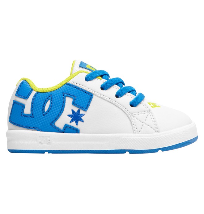 dcshoes, Toddler Court Graffik Elastic UL Slip On Shoes, WHITE/BLUE (wbl) 0 Toddler Court Graffik Elastic UL Slip On Shoes White 320168 DC Shoes