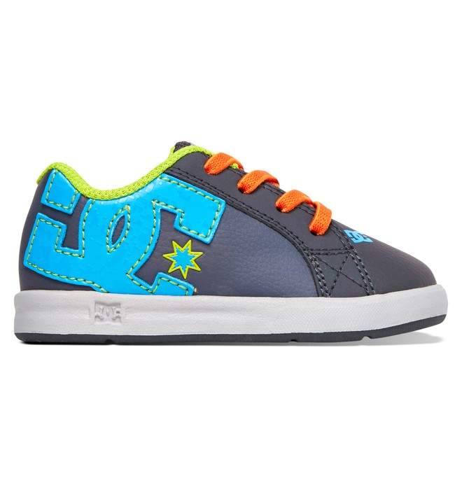 dcshoes, Toddler Court Graffik Elastic UL Slip On Shoes, GREY/VIVID BLUE (0vb) 0 Toddler Court Graffik Elastic UL Slip On Shoes Grey 320168 DC Shoes