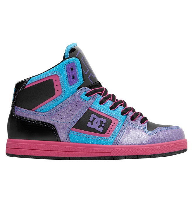 dcshoes, Women's Destroyer HI Shoes, BLACK/FLUORESCENT PURPLE (bfp) 0 Women's Destroyer HI Shoes Black 320306 DC Shoes