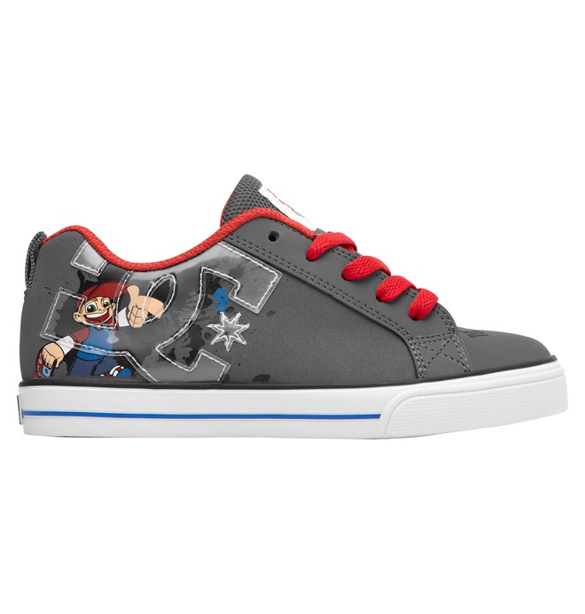 dcshoes, Kid's Wild Grinders Court Graffik Vulc Shoes, GREY/RED (grf) 0 Kid's Wild Grinders Court Graffik Vulc Shoes 320407A DC Shoes