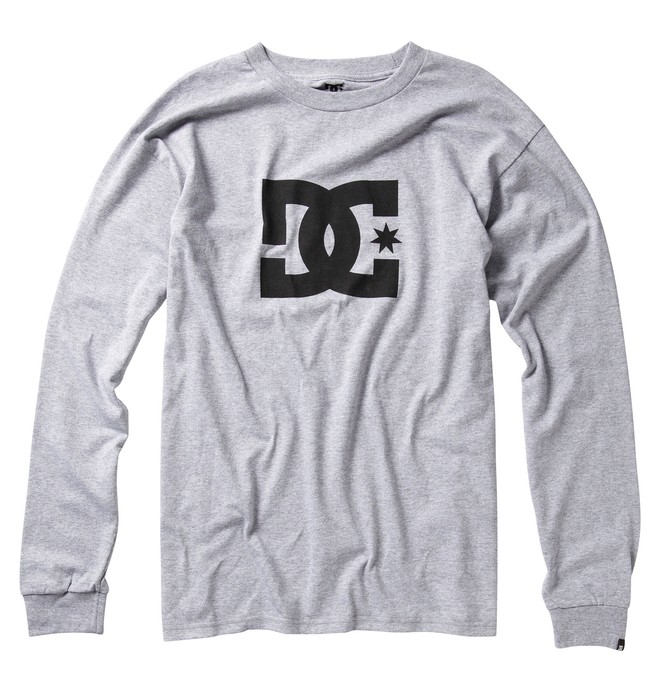dcshoes, Men's Star Long Sleeve Tee, HEATHER GREY (htr) 0 Men's Star Long Sleeve Tee Grey 51210003 DC Shoes
