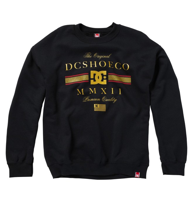 dcshoes, Men's Rob Dyrdek Lux Stripe Crewneck Sweatshirt, BLACK (blk) 0 Men's Rob Dyrdek Lux Stripe Crewneck Sweatshirt 51250011 DC Shoes