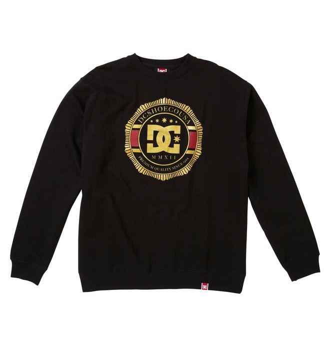 dcshoes, Men's Rob Dyrdek Lux Crest Crewneck Sweatshirt, BLACK (blk) 0 Men's Rob Dyrdek Lux Crest Crewneck Sweatshirt 51250012 DC Shoes