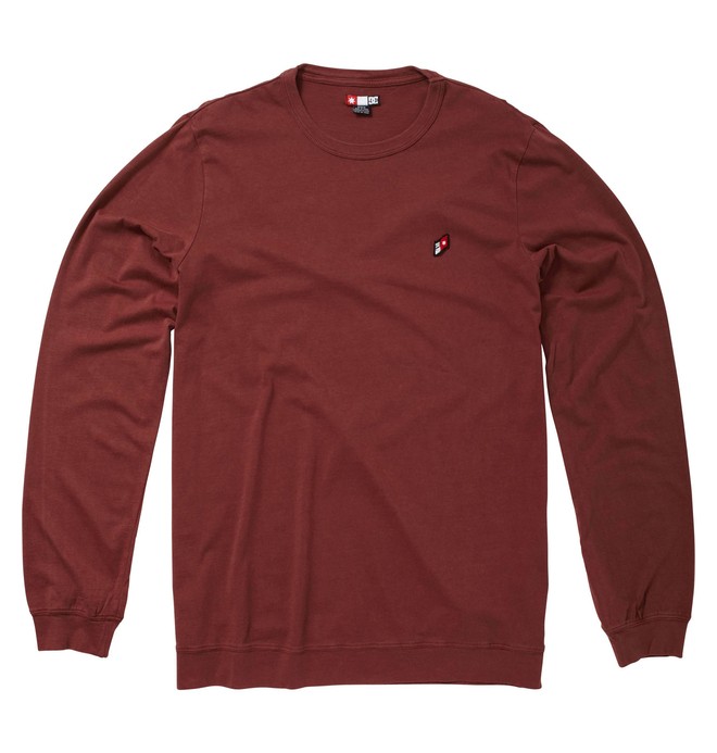 dcshoes, Men's Late Night Long Sleeve Crew, MAROONED (mar) 0 Men's Late Night Long Sleeve Crew 51830133 DC Shoes