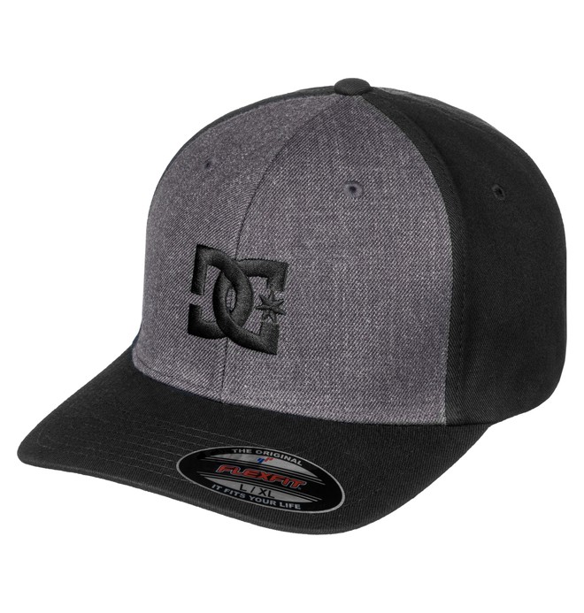 dcshoes, Men's Hat Star 2 Flexfit Hat, GREY HEATHER (knfh) 0 Men's Hat Star 2 Flexfit Hat Black 55300096 DC Shoes