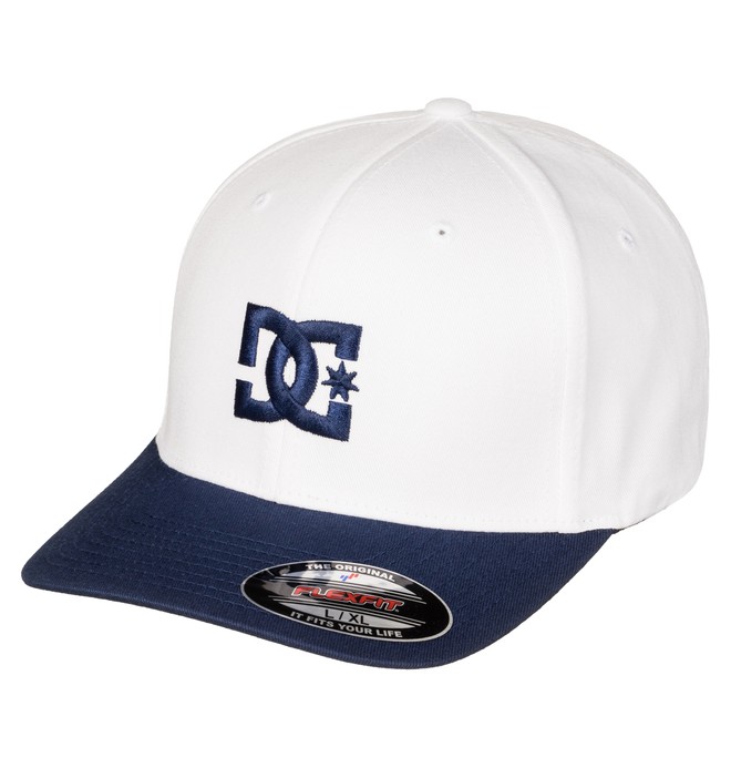 dcshoes, Men's Hat Star 2 Flexfit Hat, SNOW WHITE (wbb0) 0 Men's Hat Star 2 Flexfit Hat White 55300096 DC Shoes