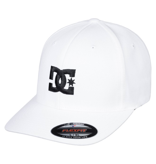 dcshoes, Men's Hat Star 2 Flexfit Hat, WHITE / BLACK (xwwk) 0 Men's Hat Star 2 Flexfit Hat White 55300096 DC Shoes