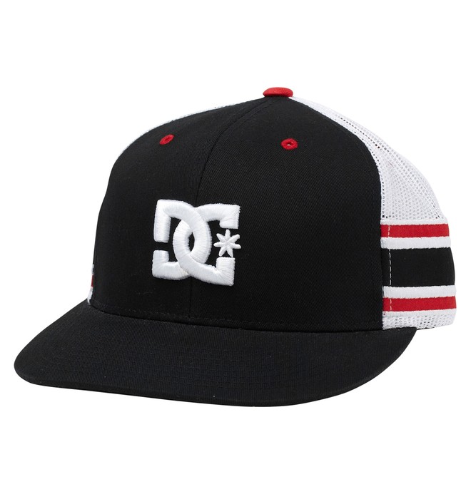 dcshoes, Men's Rob Dyrdek Alumni Stripe Trucker Hat, BLACK (blk) 0 Men's Rob Dyrdek Alumni Stripe Trucker Hat 55300226 DC Shoes