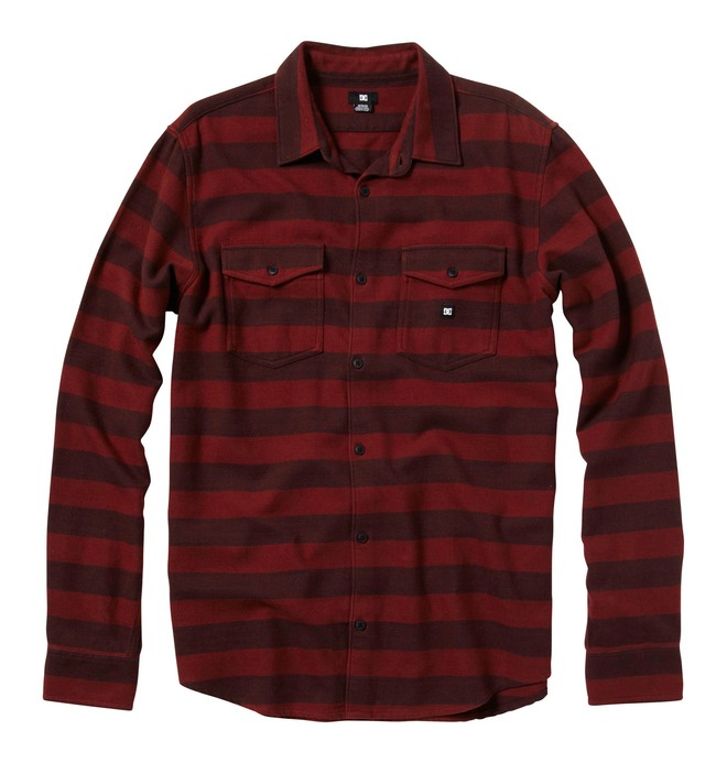 dcshoes, Men's Howler Long Sleeve Shirt, MAROONED (mar) 0 Men's Howler Long Sleeve Shirt Red 55820072 DC Shoes