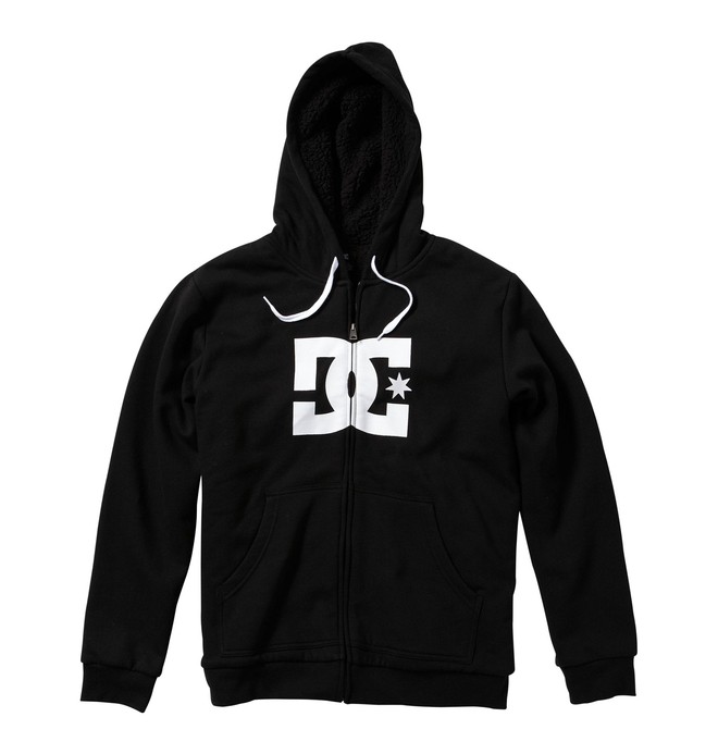 dcshoes, Men's Star Shearling Zip Hoodie, BLACK (blk) 0 Men's Star Shearling Zip Hoodie Black 55860090 DC Shoes