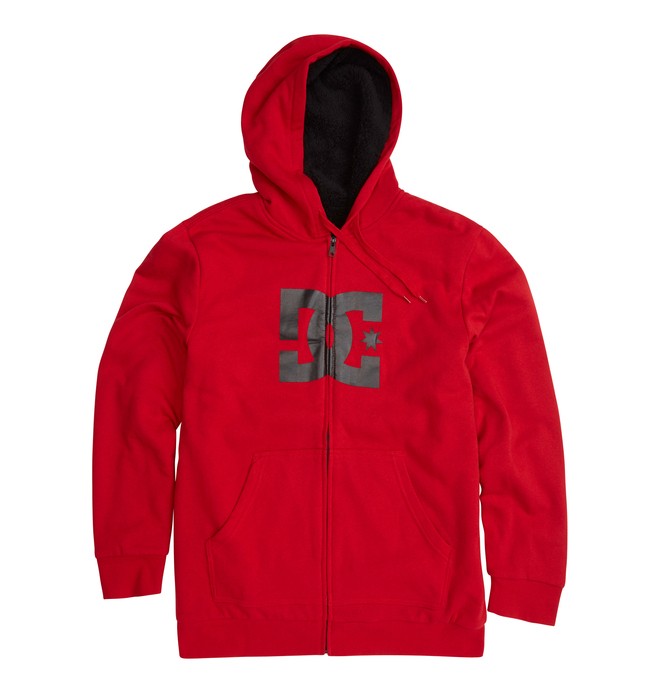 dcshoes, Men's Star Shearling Zip Hoodie, ATHLETIC RED (rqr0) 0 Men's Star Shearling Zip Hoodie Red 55860090 DC Shoes