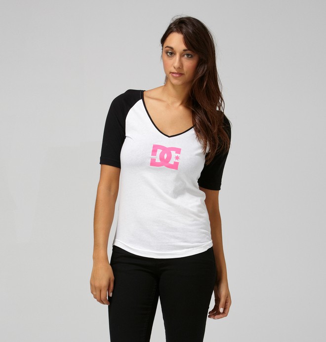 dcshoes, Women's T-Star Raglan, CRAZY PINK (cpr) 0 Women's T-Star Raglan 61220003 DC Shoes