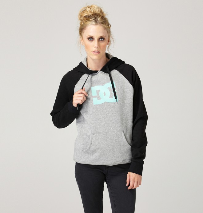 dcshoes, Women's Star Raglan Pullover Hoodie, BLACK (blk) 0 Women's Star Raglan Pullover Hoodie 61240035 DC Shoes