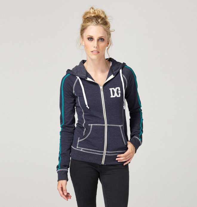 dcshoes, Women's Heritage Zip Sweatshirt, DC NAVY (dn1) 0 Women's Heritage Zip Sweatshirt 61460073 DC Shoes