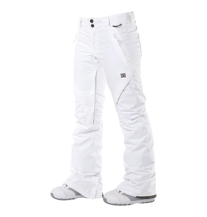 dcshoes, Women's Ace Slim Snowboard Pants, WHITE (wht) 0 Women's Ace Slim Snowboard Pants White 64601201 DC Shoes