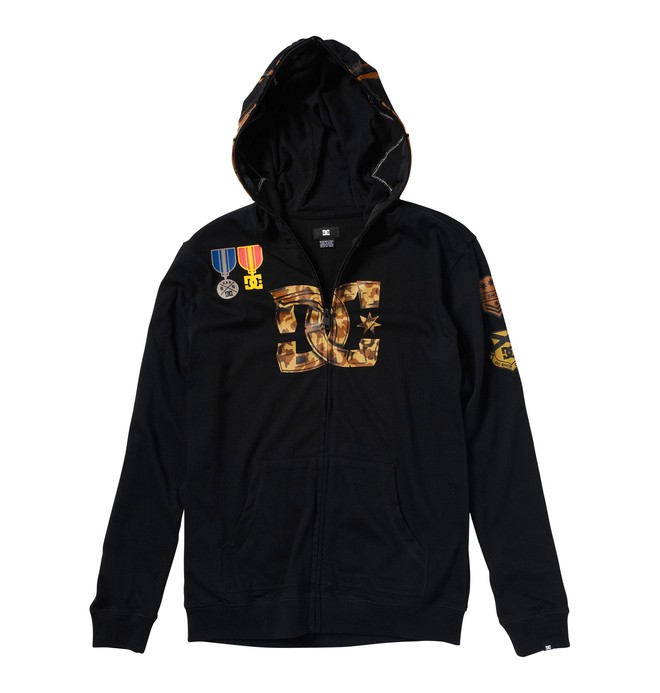 dcshoes, Boy's Sargeant Zip Up Hooded Sweatshirt, BLACK (blk) 0 Boy's Sargeant Zip Up Hooded Sweatshirt 71830044 DC Shoes
