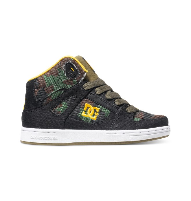 dcshoes, Kid's 4-7 Rebound TX SE High-Top Shoes, BLACK CAMO (blo) 0 Kid's 4-7 Rebound TX SE High-Top Shoes ADBS100068 DC Shoes