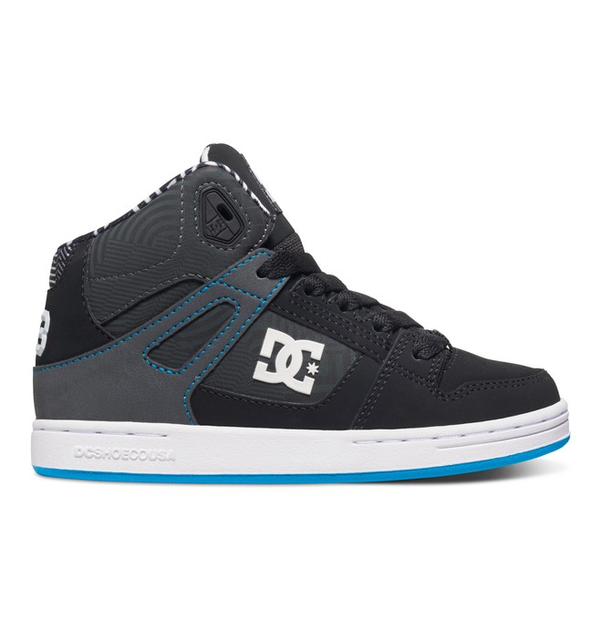 dcshoes, Rebound KB - Hi Tops, BLACK/WHITE/BLUE (xkwb) 0 Rebound KB - Hi Tops ADBS100182 DC Shoes