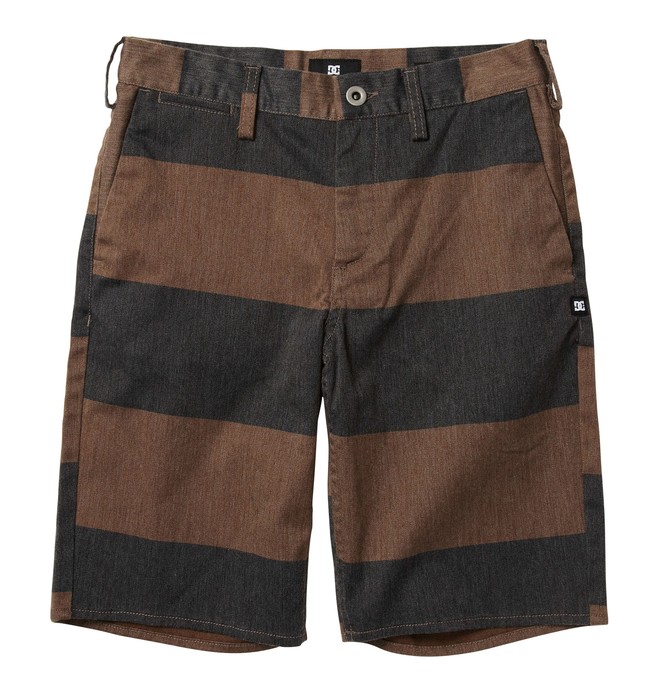 dcshoes, Boy's DC Worker Slim Fit Short, CHOCOLATE STRIPE (kcs) 0 Boy's DC Worker Slim Fit Short Brown ADBWS00002 DC Shoes