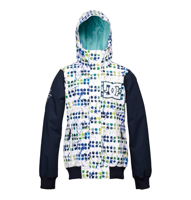 dcshoes, Women's Squad Snowboard Jacket, DOTS (wbb7) 0 Women's Squad Snowboard Jacket White ADJTJ00003 DC Shoes