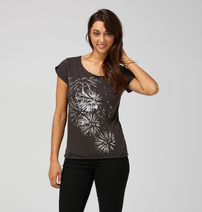 dcshoes, Women's Fireworks Tee, PIRATE BLACK (prt) 0 Women's Fireworks Tee ADJZT00015 DC Shoes