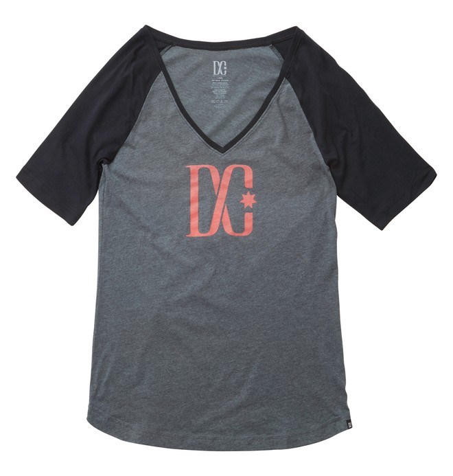 dcshoes, TStar Raglan Tee, HEATHER DARK SHADOW (krph) 0 TStar Raglan Tee Black ADJZT00111 DC Shoes