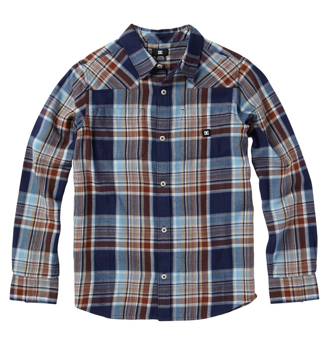 dcshoes, Kid's Ziprin Long Sleve Shirt, DC NAVY PLAID (btl1) 0 Kid's Ziprin Long Sleve Shirt ADKWT00005 DC Shoes