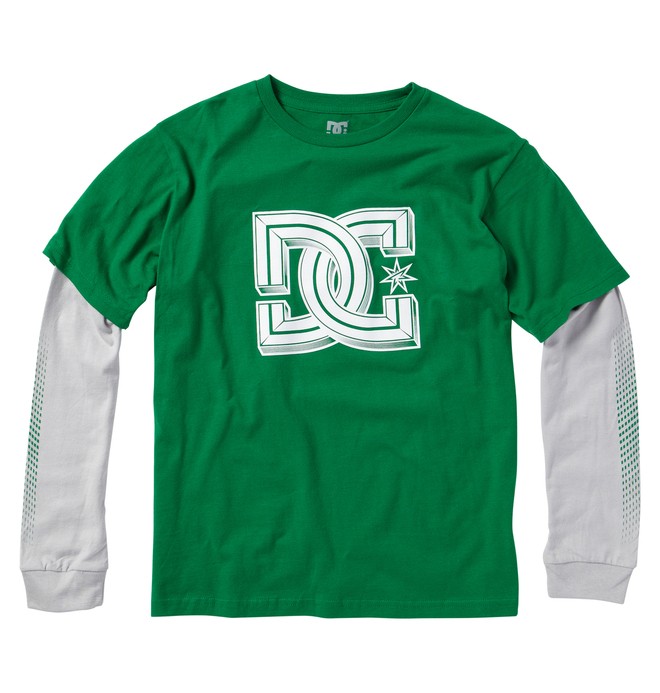 dcshoes, Boy's Krossed 2Fer Tee, KELLY GREEN (kgr) 0 Boy's Krossed 2Fer Tee ADKZT00055 DC Shoes