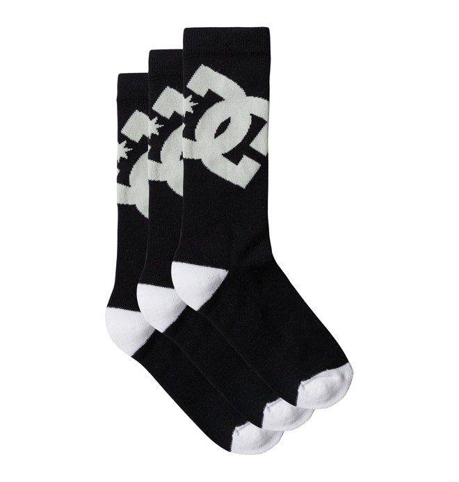 dcshoes, DC - Crew Socks, 3 Pack, BLACK (kvj0) 0 DC - Crew Socks, 3 Pack ADYAA03047 DC Shoes