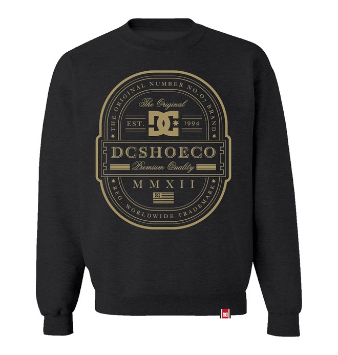 dcshoes, Men's Rob Dyrdek Lux Label Crew Sweatshirt, BLACK (blk) 0 Men's Rob Dyrdek Lux Label Crew Sweatshirt ADYFT00053 DC Shoes