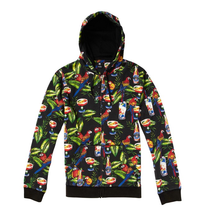 dcshoes, Men's Print Party Full Zip Hoodie, BLACK PRINT (kvj6) 0 Men's Print Party Full Zip Hoodie Black ADYFT00079 DC Shoes