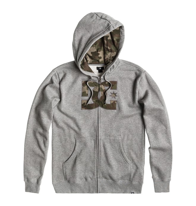 dcshoes, Men's Hookup Full Zip Hoodie, HEATHER GREY (knfh) 0 Men's Hookup Full Zip Hoodie ADYFT00083 DC Shoes