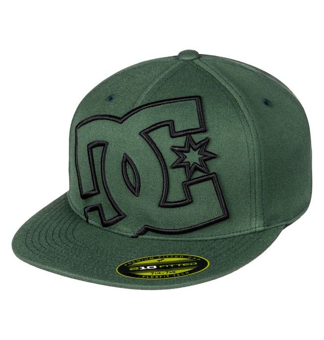 dcshoes, Men's Ya Heard Flexfit Hat, FATIGUE GREEN (cqy0) 0 Men's Ya Heard Flexfit Hat Brown ADYHA00141 DC Shoes