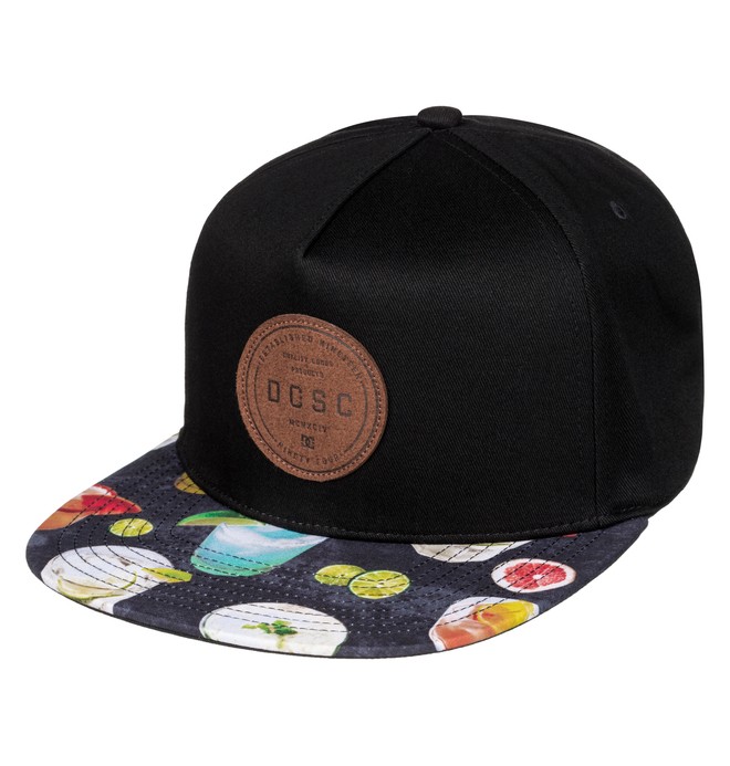 dcshoes, Men's Geosense Snapback Hat, BLACK COCKTAIL PRINT (kvj1) 0 Men's Geosense Snapback Hat Black ADYHA03449 DC Shoes