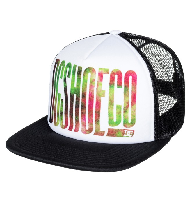 dcshoes, Men's Trippy Trucker Hat, SNOW WHITE (wbb0) 0 Men's Trippy Trucker Hat White ADYHA03541 DC Shoes