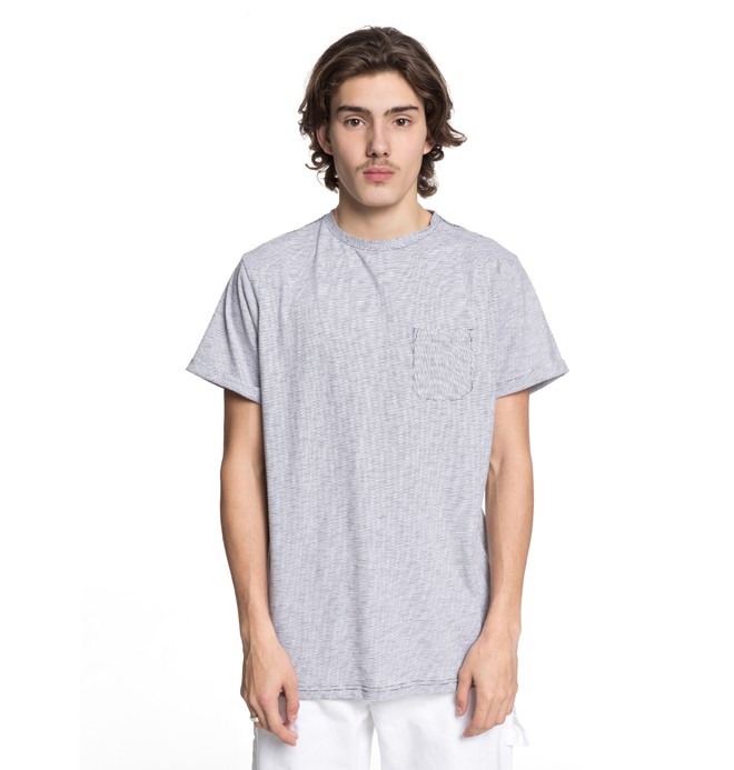 dcshoes, Men's Evan Stripe Pocket Tee, SNOW WHITE (wbb0) 0 Men's Evan Stripe Pocket Tee White ADYKT03109 DC Shoes